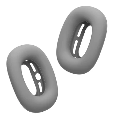Afbeelding van kwmobile koptelefoon oorkussen cover compatibel met Apple AirPods Max case Hoes voor ear pads in donkergrijs