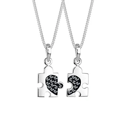 Afbeelding van Elli SET Partner Puzzle Ketting, Dames, Maat: 45, Schwarz