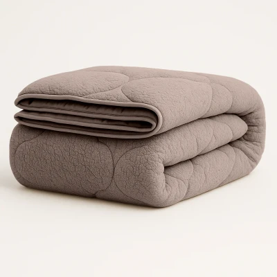 Afbeelding van Y not® Teddy Iced Coffee Bed in een Zak Alle Seizoenen 2 1 Dekbed met Diamantsteek Anti allergie en huismijt Eigenschappen Microfiber 200GSM Lits jumeaux 240x220