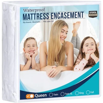 Afbeelding van Utopia Bedding Waterdichte matrashoes met ritssluiting, tegen bedwantsen, groot bed