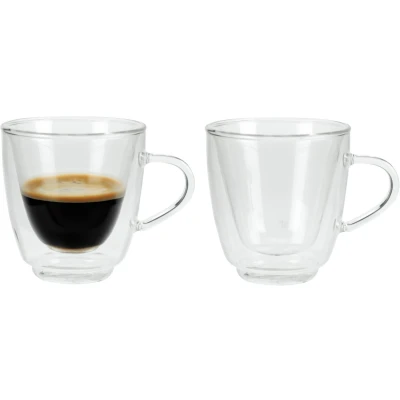 Afbeelding van Set van 2x Koffie/espresso glazen dubbelwandig 160 ml transparant Koffie en theeglazen