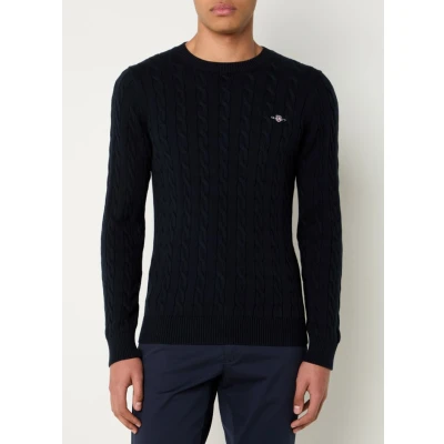 Afbeelding van GANT Cable Cneck Trui, Heren, Maat: 4XL, Evening blue