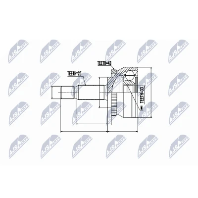 Afbeelding van Homokineet reparatie set, aandrijfas NTY NPZ VV 002