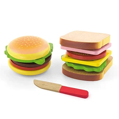 Afbeelding van Viga Houten Speelgoed Hamburger &amp; Sandwich 50810