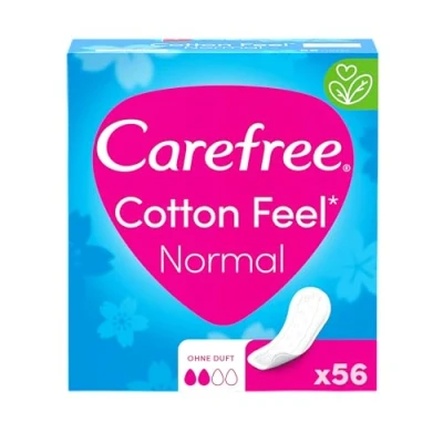 Afbeelding van Carefree inlegkruisjes Cotton Feel normaal (5 x 56 stuks), 100% ademende zonder geur voor een langdurig fris gevoel, maat