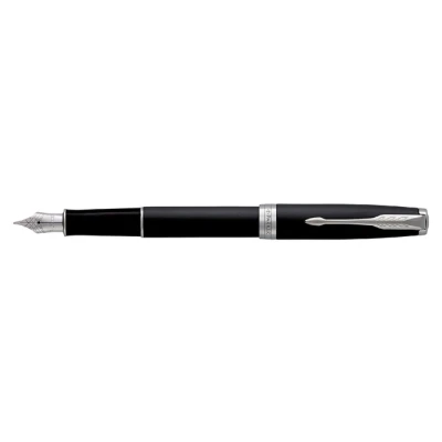 Afbeelding van Parker Sonnet Matte Black CT Vulpen Schrijfwijze: Medium Kleur: Zwart De Vulpenwereld
