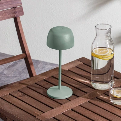 Afbeelding van Lindby Terraslampen met touchdimmer 1licht Gegoten aluminium, kunststof H: 27 cm saliegroen Inclusief lichtbron
