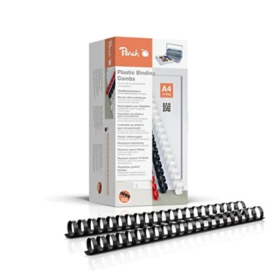 Afbeelding van Peach Plastic bindruggen A4 25mm 240 vel 50 stuks zwart PB425 02
