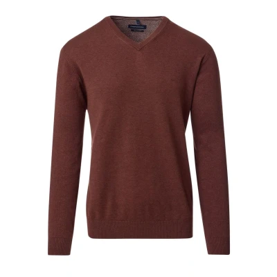 Afbeelding van Casa Moda Pullover Brique maat M Heren met Regular fit Pasvorm Katoen Suitable Herenkleding