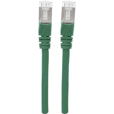 Afbeelding van Intellinet 740654 RJ45 Netwerkkabel, patchkabel CAT 6A S/FTP 0.50 m Groen Folie afscherming, Afscherming gevlochten, Afgeschermd, Halogeenvrij 1 stuk(s)