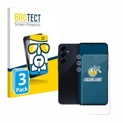 Afbeelding van BROTECT Screenprotector voor Samsung Galaxy A55 5G (Voor+Camera) Folie Beschermfolie Beschermglas transparant (3 Stuks)