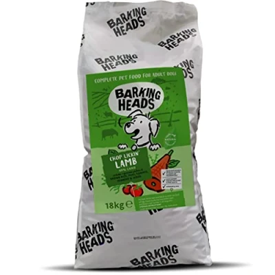 Afbeelding van Barking Heads Hondenvoer, droog en graanvrij, legendarisch lam, 100% natuurlijk, met gras gevoerd zonder kunstmatige smaakversterker, voor gezonde gewrichten, 18 kg