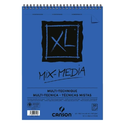 Afbeelding van Aquarelblok Canson XL Mix Media A3 300gr 30vel spiraal