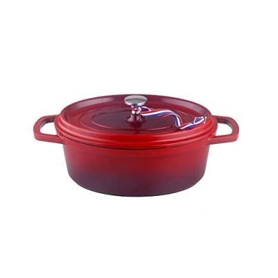 Afbeelding van Ovale braadpan Cocotte Ø 26 cm Rond Rood Gevlamd
