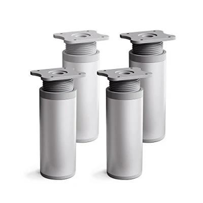 Afbeelding van sossai® design meubelpoten MFR1 set van 4 in hoogte verstelbaar Rond profiel: 40 x mm Kleur: alu Hoogte: 120 (+ 20 mm) Inclusief hoogwaardige houtschroeven