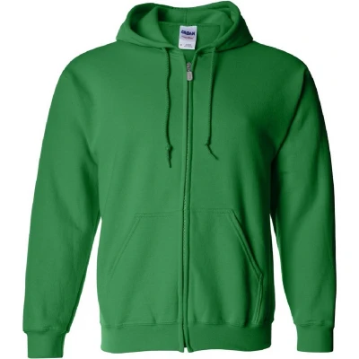 Afbeelding van Gildan Zware Blend Unisex Adult Full Zip Hooded Sweatshirt Top (Iers Groen)