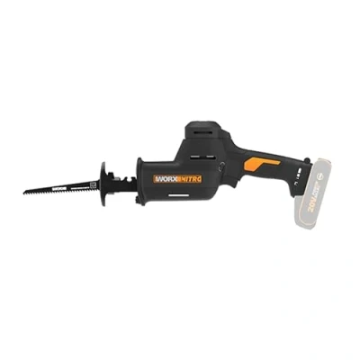Afbeelding van WORX WX501.9 Accu reciprozaag 20 V krachtige borstelloze motor 26 mm slaglengte 0 3000 omw/min stationair toerental licht en compact zonder gereedschap wisselen van messen ledlicht