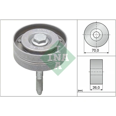Afbeelding van Geleide rol/omdraairol, Poly V riem INA 532 0596 10