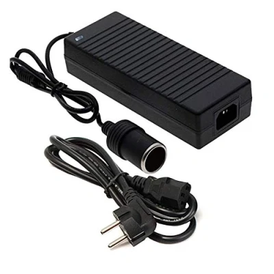 Afbeelding van O49C Spanningsomvormer, auto netadapter, 230 V AC naar 12 DC, 15 A (max. 180 W) met sigarettenaanstekerbus EU stopcontact, netvoeding, converter voor apparaten