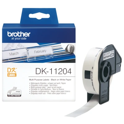 Afbeelding van Brother DK 11204 Etiket Zwart op wit (17 mm x 54 mm)