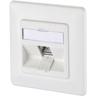 Afbeelding van Metz Connect 130B12D11002 E Netwerkdoos Inbouw (in muur) Inzet met centraalstuk en frame CAT 6A 1 poort Zuiver wit
