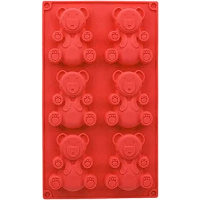 Afbeelding van Selecto Bake 6 holte teddybeer siliconen mallen liefde beer cupcake mal snoep schimmel voor uw vakantie cake, zeep, ijsblokje, gummy, koekje, gelei, snoep, pudding