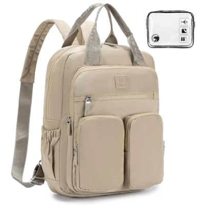 Afbeelding van BAGROUPS Ryanair Handbagage 40x30x20cm,Onder Seat Cabine Reizen Carry On Rugzak Maat 25L,14 inch laptoprugzak voor schoolwerk Trekking Handbagagetas Dames Bagage Kaki