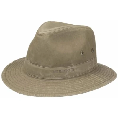 Afbeelding van Stetson Organic Cotton Traveller Hoed Heren stoffen zonnehoed met voering voor Lente/Zomer M (56 57 cm) khaki