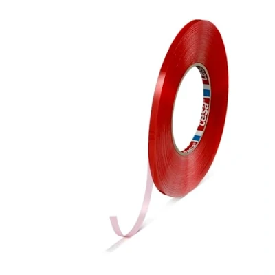 Afbeelding van Tesa 4965 Next Gen Dubbelzijdig plakband met hoge snijweerstand en lage temperaturen, hoogwaardige acryllijm, transparant, uitgebalanceerde biomasse lijm (6 mm x 50 m)