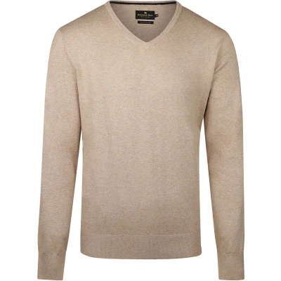 Afbeelding van Steppin&#039; Out Trui Cashmere V Hals Khaki Maat 3XL Heren Pullovers