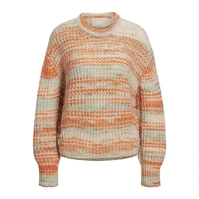 Afbeelding van JACK &amp; JONES Dames JJXX JXSIMONE LS CNECK Knit NOOS pullover, beige/strepes:/Multi Space Dye, S