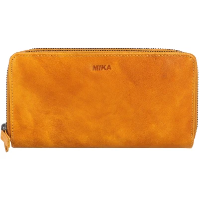 Afbeelding van Mika Lederwaren Portemonnee, Dames, Maat: One Size, Gelb