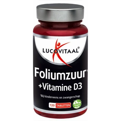 Afbeelding van Lucovitaal Foliumzuur + Vitamine D3 tabletten, 120 tabletten