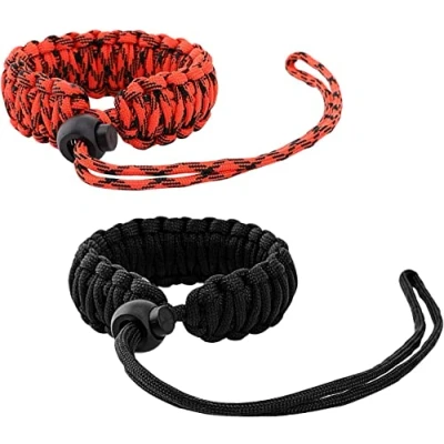 Afbeelding van MoKo Universal Paracord [2 Pack], Nylon Braided Adjustable Camera Hand Grip Strap for Video Camcorder, Binoculars and Nikon/Canon/Sony/Minolta/Panasonic/SLR/DSLR Digital Cameras, Black &amp; Red/Black