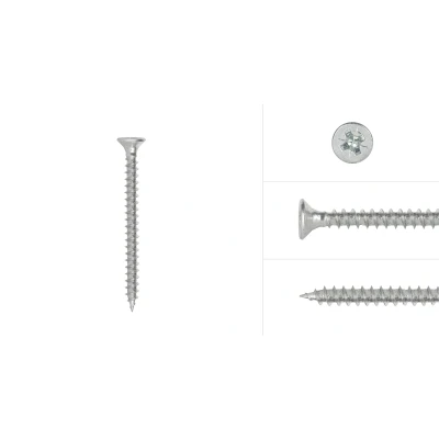 Afbeelding van Spaanplaatschroeven Verzinkt 4 x 45 mm Pozidrive Voldraad 200 Stuks