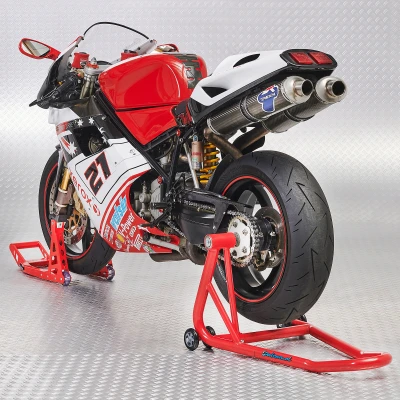 Afbeelding van Datona Paddockstand Set Enkelzijdige Ophanging Honda Rood