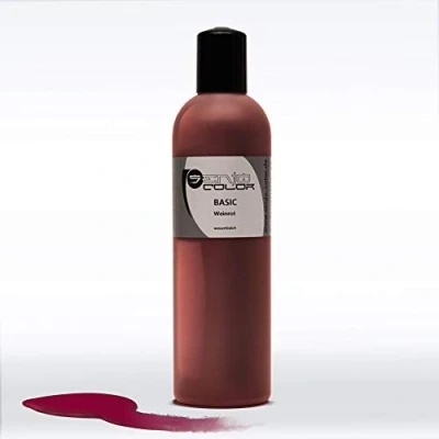 Afbeelding van Senjo Color Bodypainting verf 250ml wijnrode vloeistof voor airbrush, spons, penseel