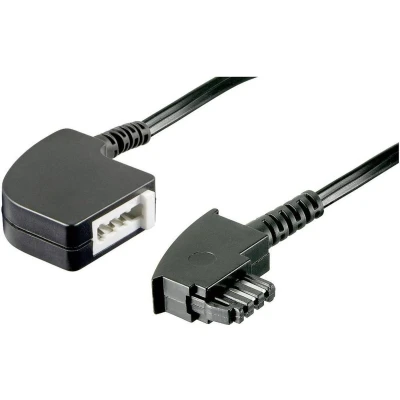 Afbeelding van Basetech Telefoon (analoog) Verlengkabel [1x Telefoonstekker Duitsland (TAE F) 1x Telefoonkoppeling F)] 6.00 m Zwart