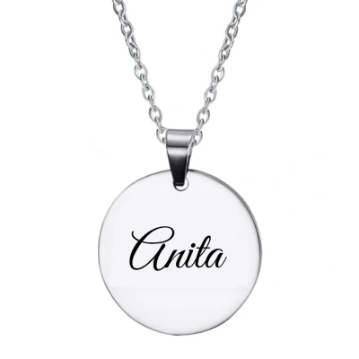 Afbeelding van Ketting RVS Met Naam Gravering Anita Zilver Rond