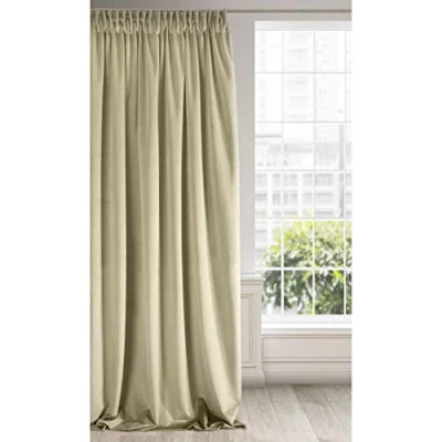 Afbeelding van Eurofirany RIA Verduisteringsgordijn, Ondoorzichtig, Satijnen Gordijn met Gordijnband 1 st. Extra Lang Gordijn, Dik, Elegant, Effen, Woonkamer, Slaapkamer, 140x270 cm, Beige