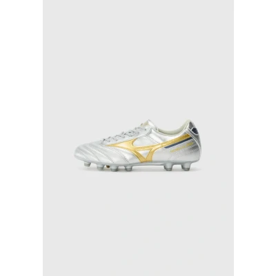 Afbeelding van Mizuno Morelia II PRO Voetbalschoenen met kunststof noppen, Heren, Maat: 41, Galaxy silver/gold/gold Leer/ synthetisch