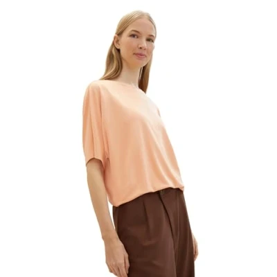 Afbeelding van TOM Tailor MIT Rundhalsausschnitt Tshirt basic, Dames, Maat: Medium, Light coral