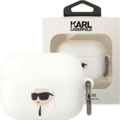 Afbeelding van Karl Lagerfeld KLAPRUNIKH hoesje voor AirPods Pro wit Siliconen Head 3D