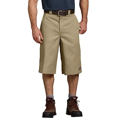 Afbeelding van Dickies Heren 15 Inch Binnenbeenlengte Werkshort met Multi Use Pocket, kaki, 50