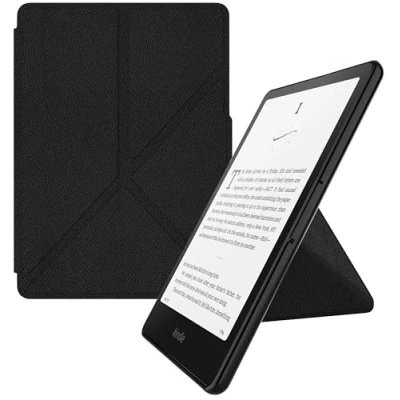Afbeelding van MyGadget Origami Hoes voor Kindle Paperwhite 12e generatie [2024 SA569P 7 inch] kunstleer Auto Sleep Wake functie Flip Case in zwart
