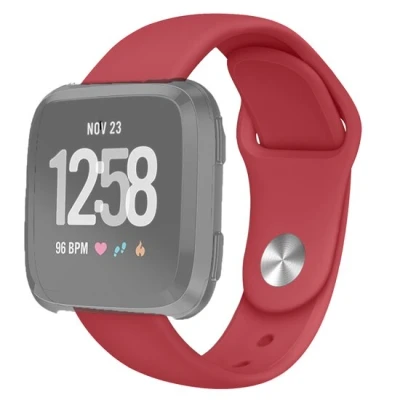 Afbeelding van Fitbit Versa 1 / 2 &amp; Lite siliconen bandje Maat: Large Rood