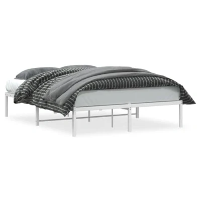 Afbeelding van vidaXL Bedframe metaal wit 140x190 cm