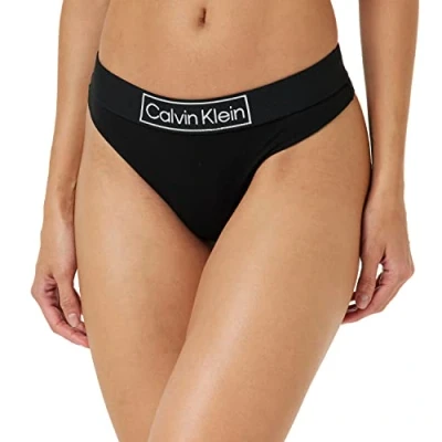 Afbeelding van Calvin Klein 2P Reimagined Heritage Thong Zwart Small Dames