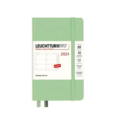 Afbeelding van LEUCHTTURM1917 367634 weekkalender Pocket (A6) 2024, 12 maanden, salie, Engels