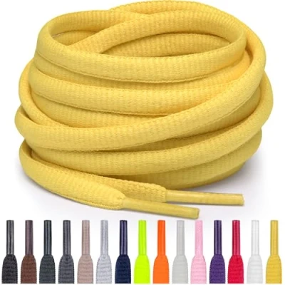 Afbeelding van Miscly Ovale Sport Schoenveters Meerdere Lengtes en Kleuren Beschikbaar (Geel, 69 cm)